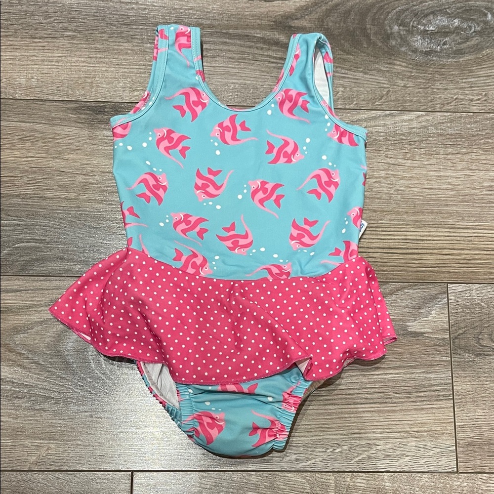 $3 w/ min $20 spend- Baby Girl Fish Print Swimsuit 18 Months Ruffle One Piece
